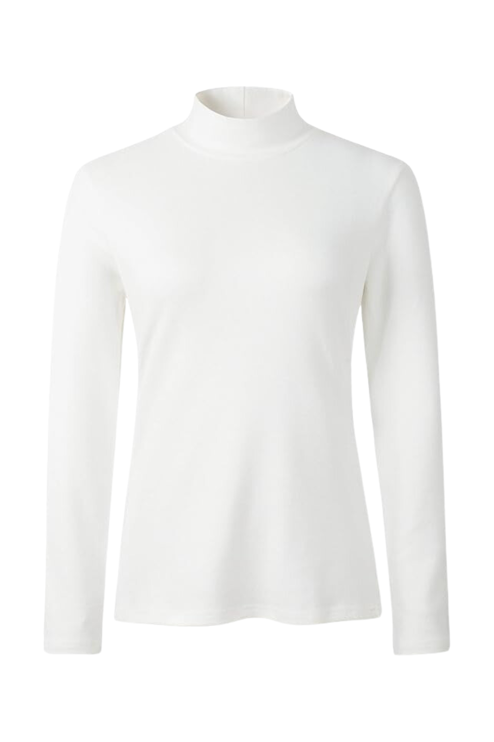 white long sleeve mock neck shirt