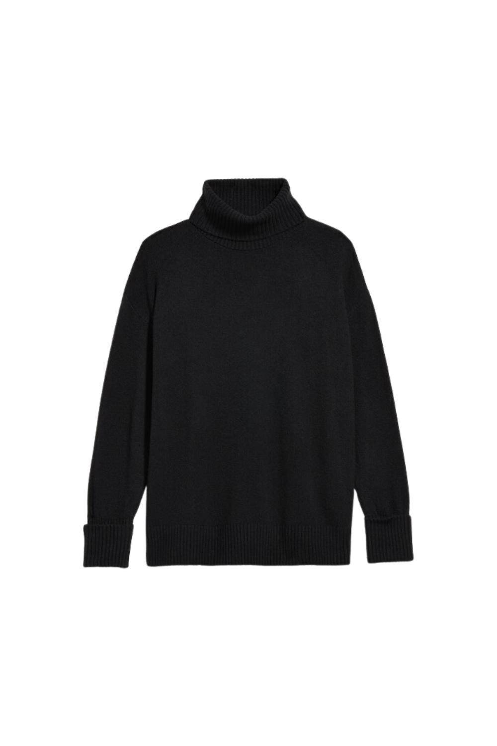 black turtleneck sweater