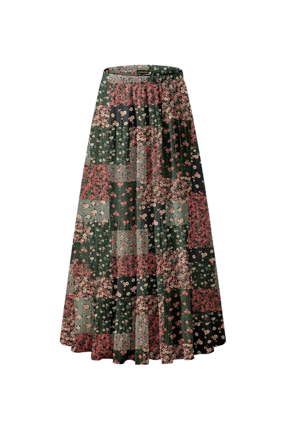 Women's Chiffon Elastic High Waist Pleated A-Line Flared Maxi Skirts Floral Pattern Perfect for All Seasons 