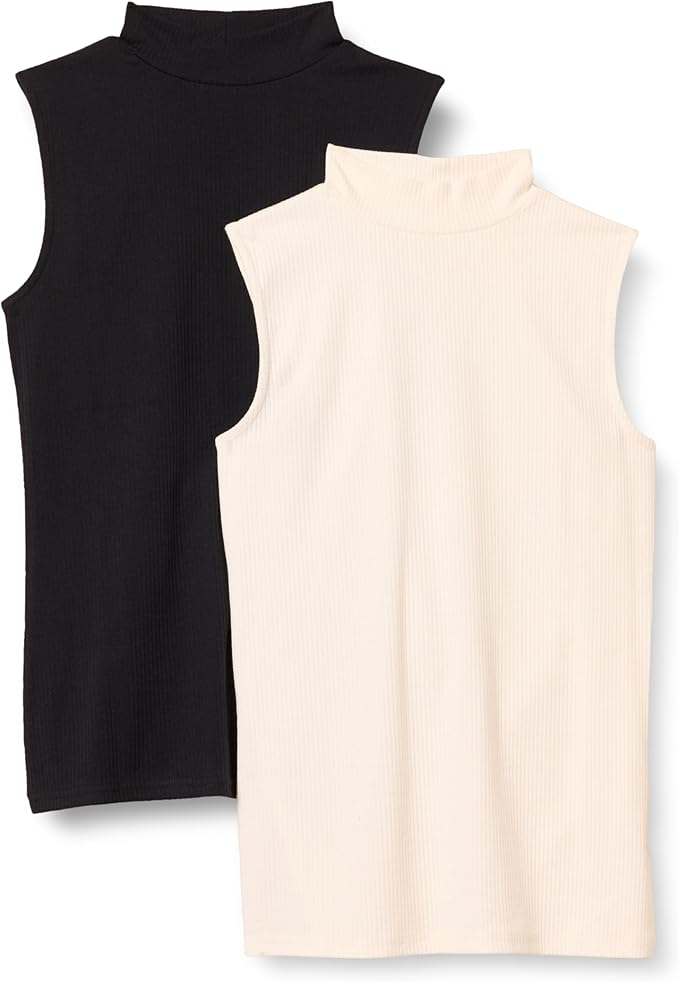 Black and White Mock Neck Tank Tops Perfect for Layering- Essential Modest Fashion Inspiration