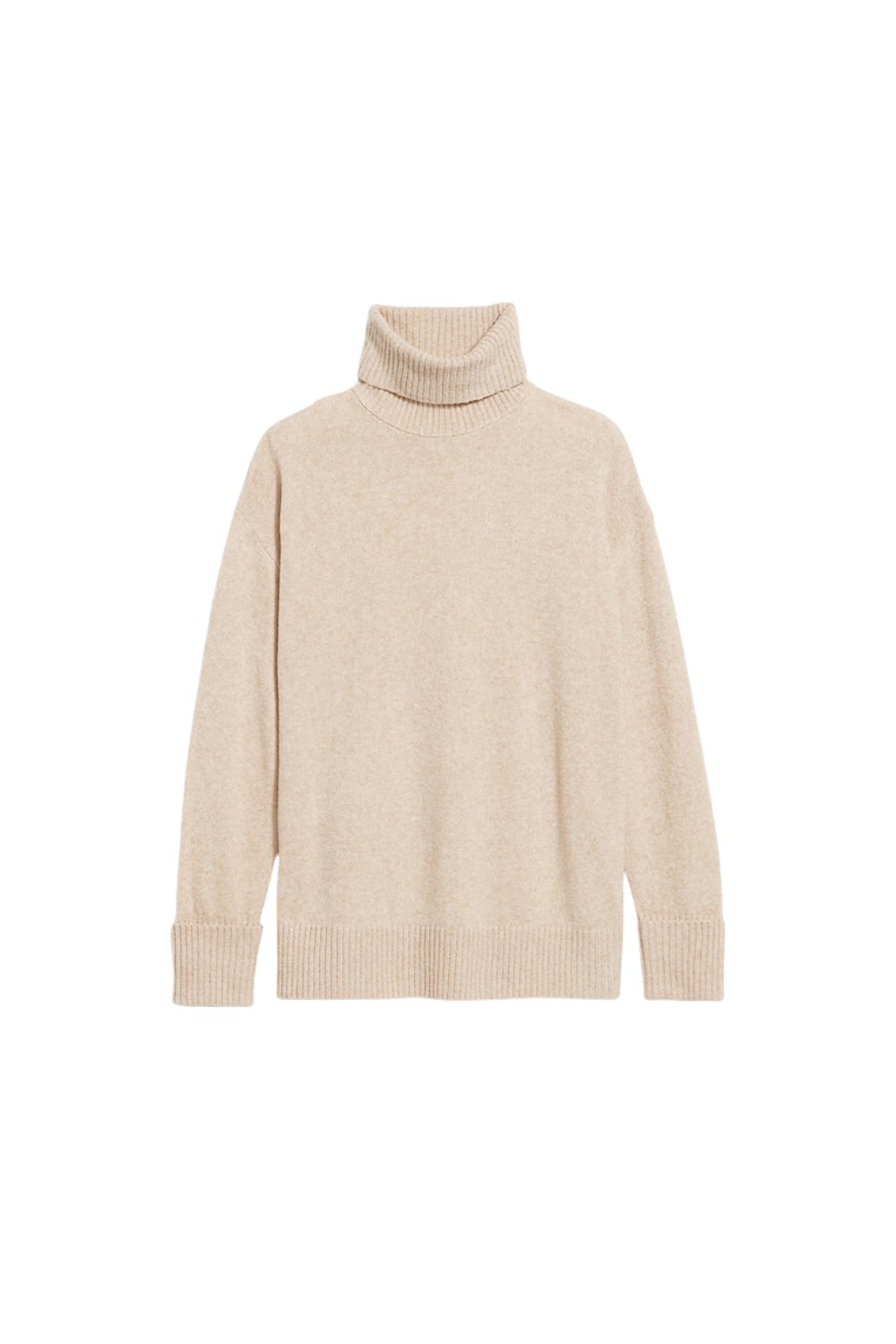 loose cream turtleneck sweater