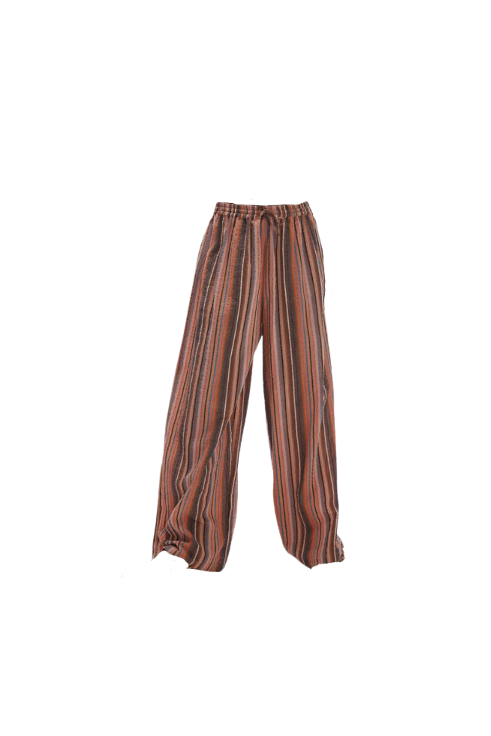 striped orange blue green wide pants