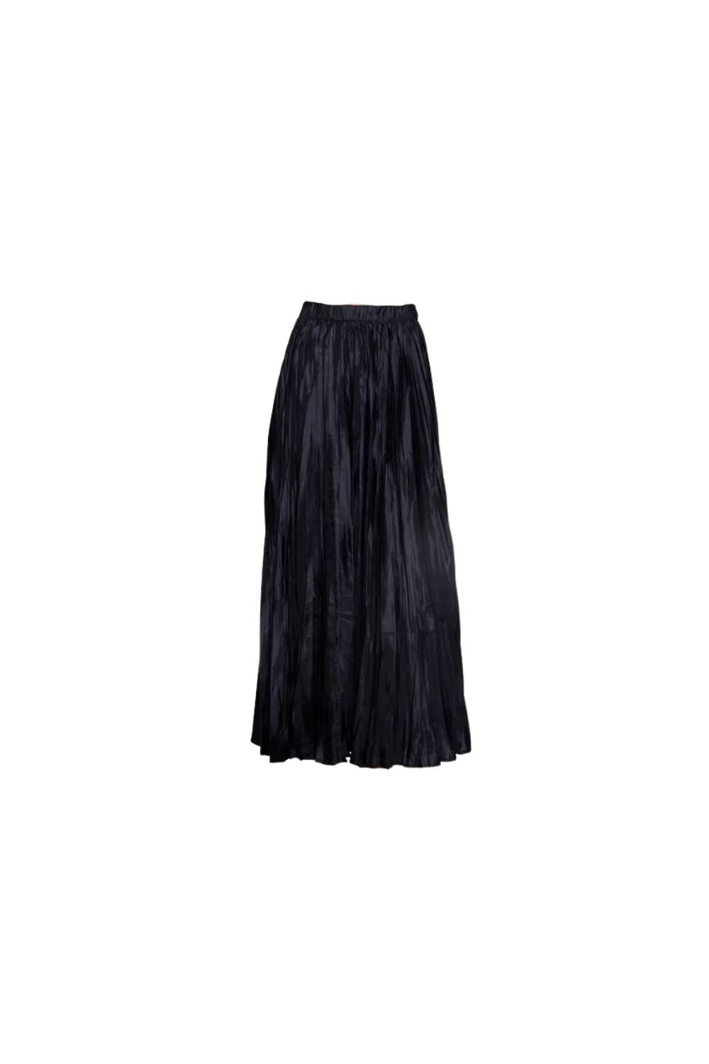 black pleated maxi skirt