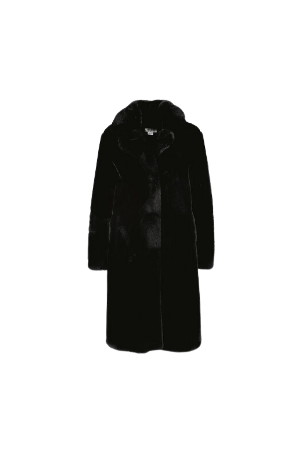 black faux fur coat