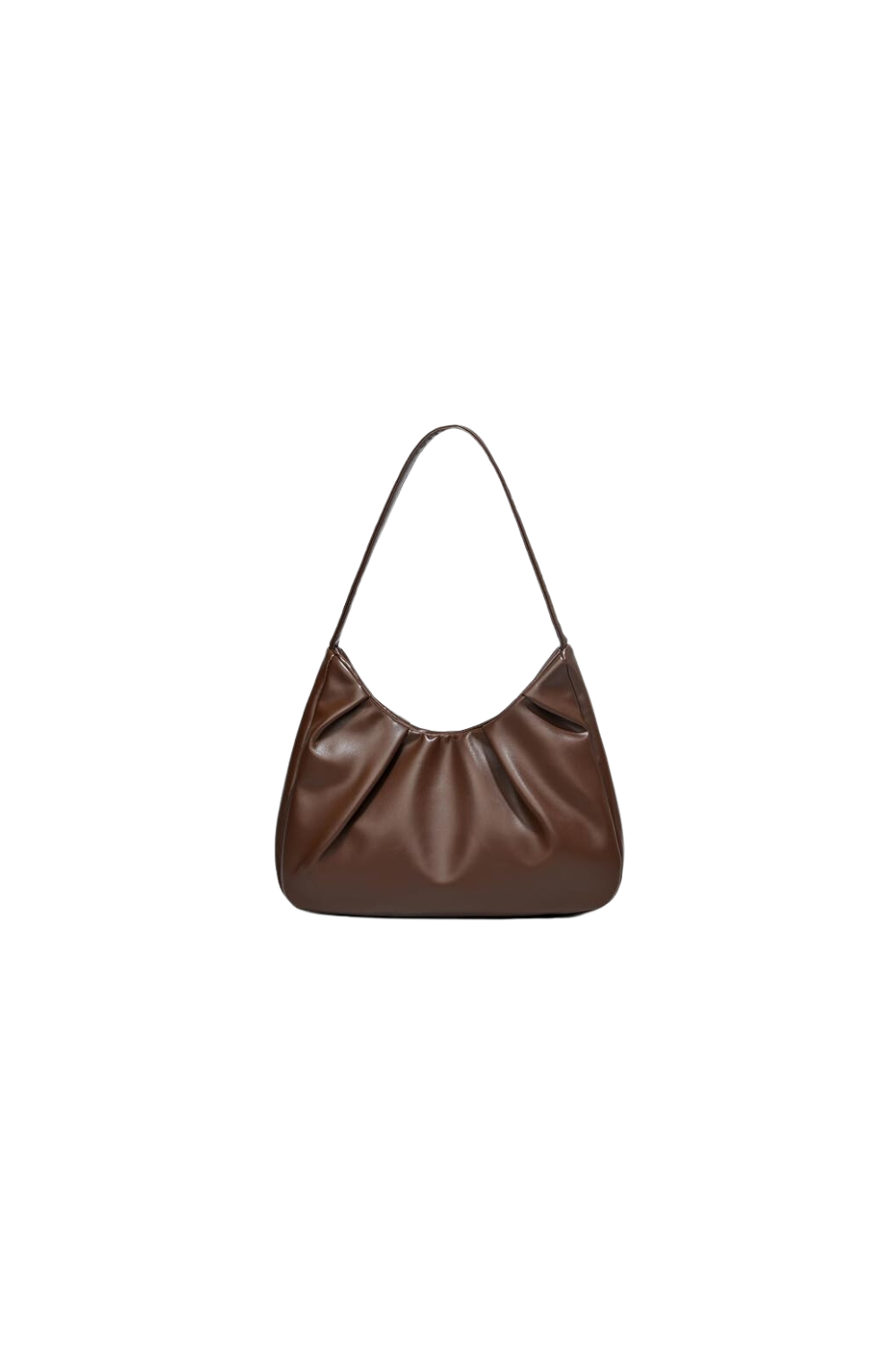 a brown purse on a white background