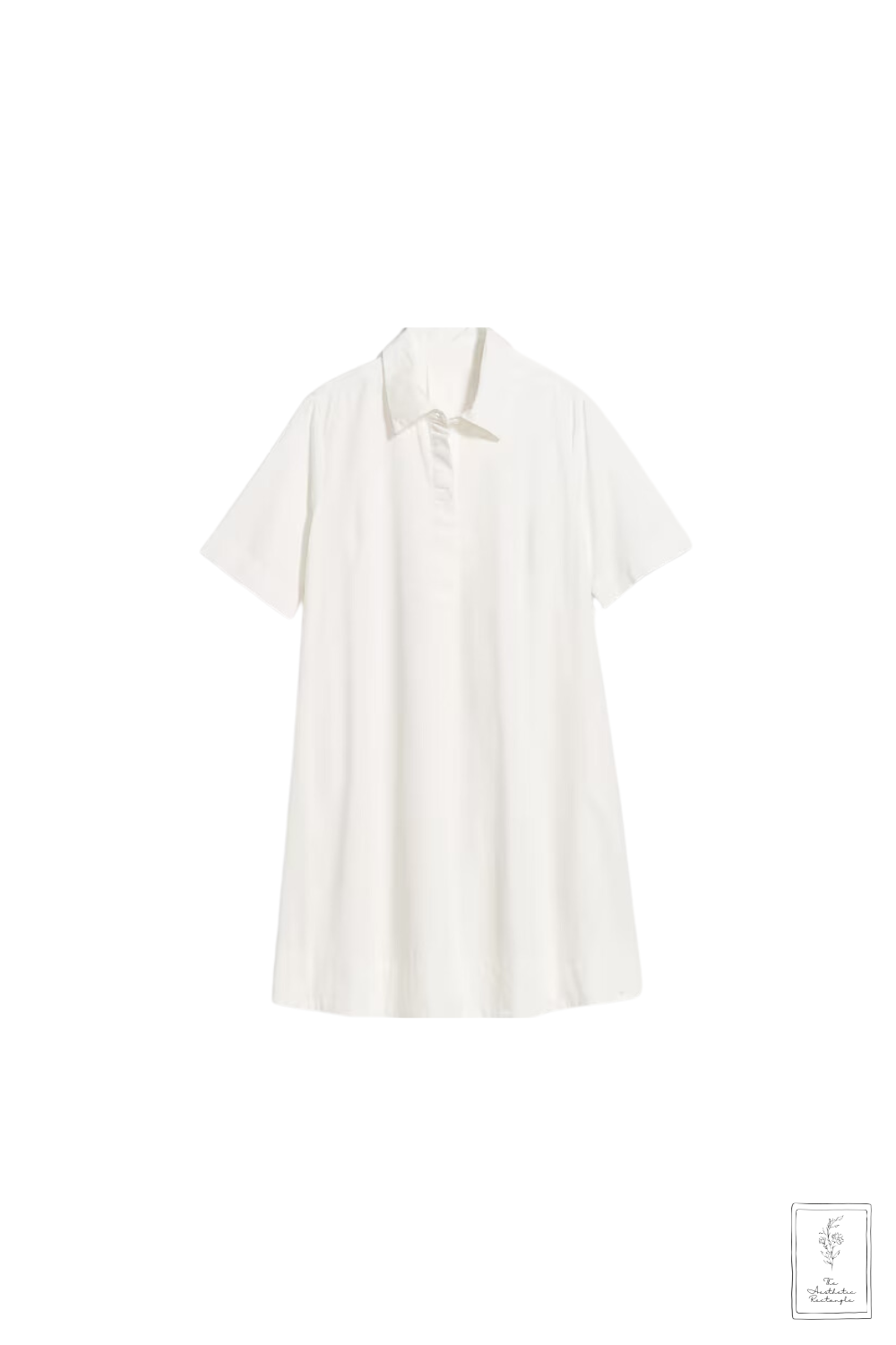 white short sleeve button up dress