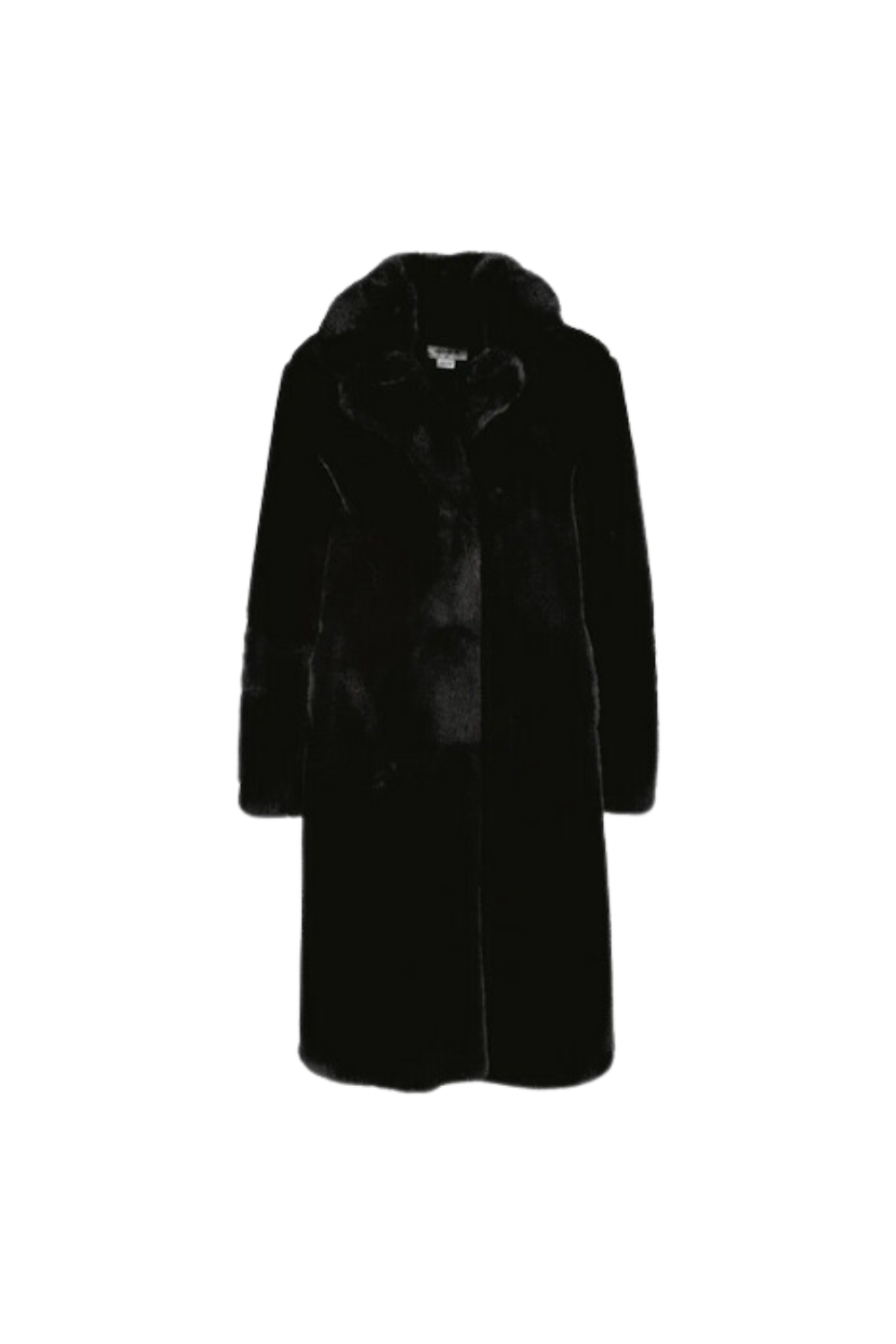 faux fur black long coat