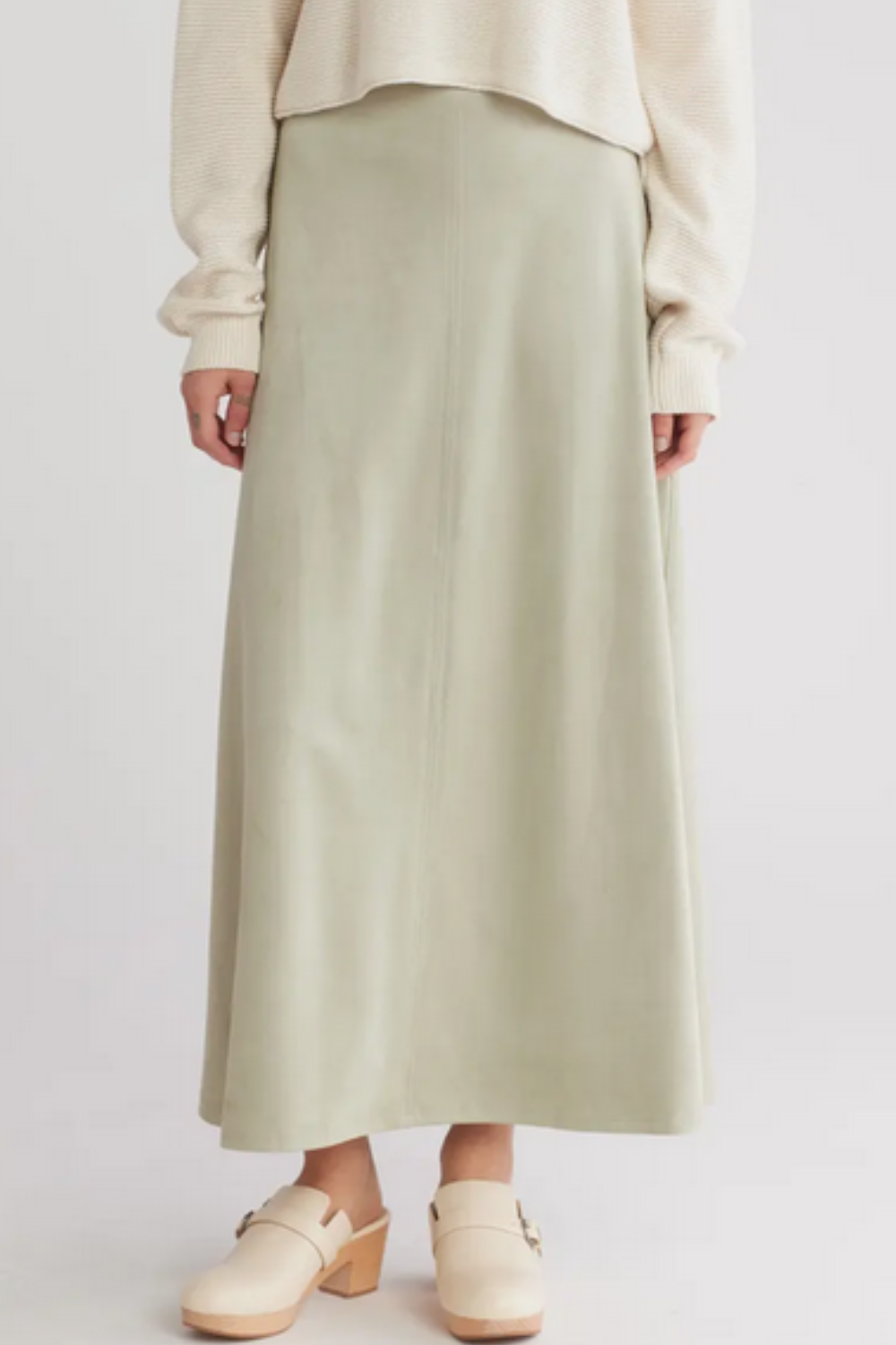 Light green A-Line Maxi Skirt