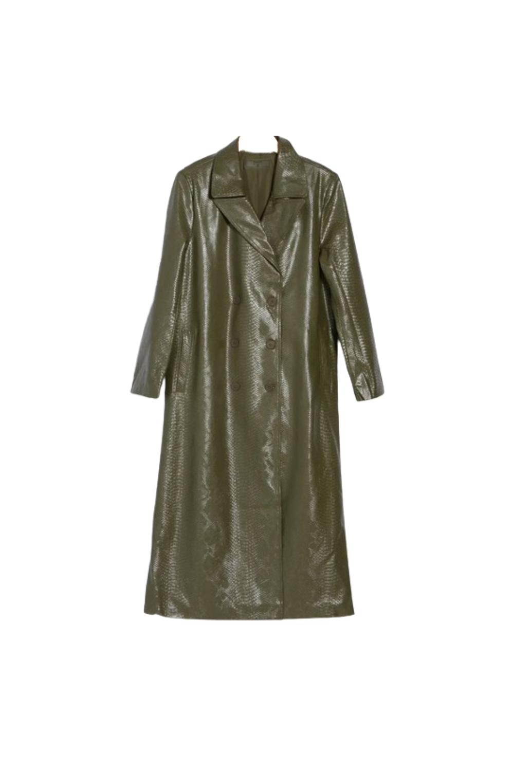 olive green snakeskin coat