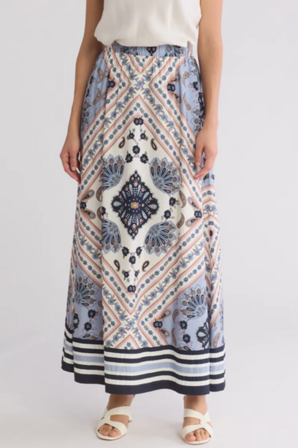 Paisley Floral A-line Maxi Skirt